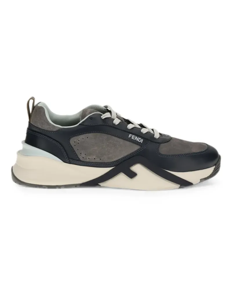 Fendi Flow panelled leather sneakers - Blau Blau