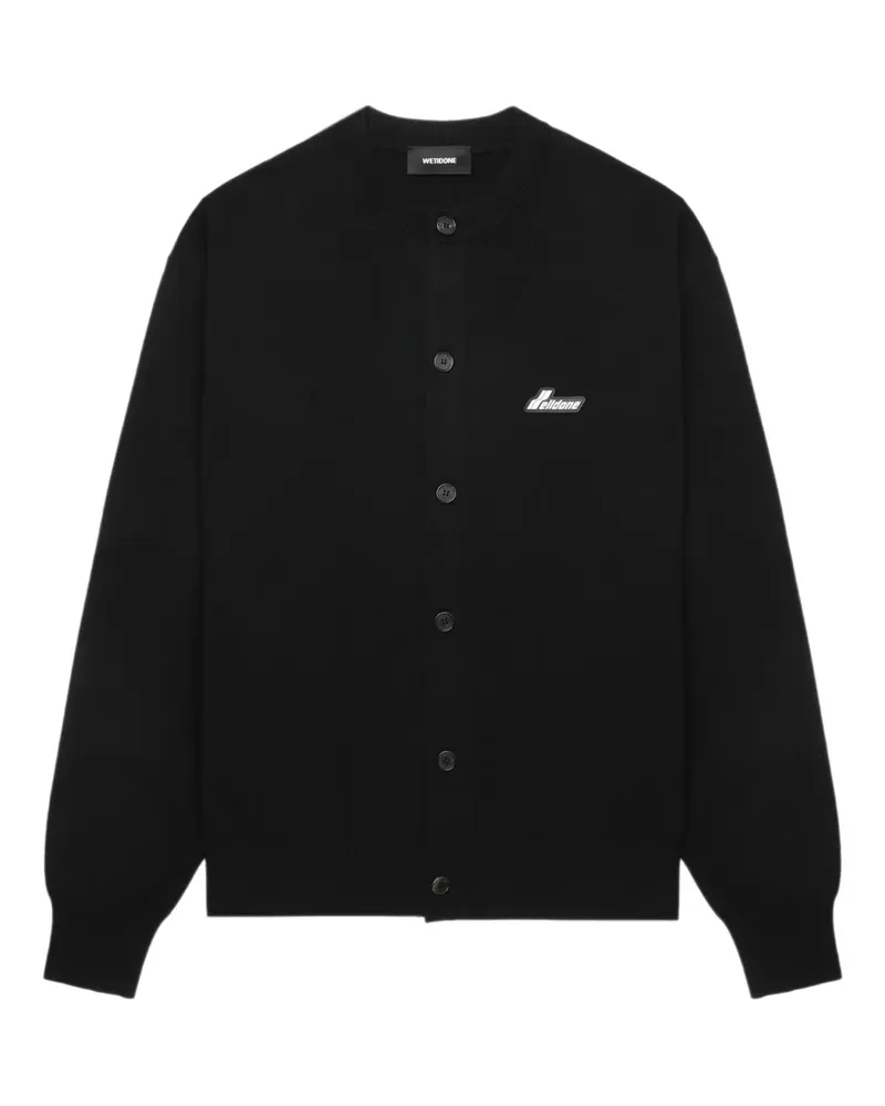 WE 11 DONE Geknöpfter Cardigan mit Logo-Patch - Schwarz Schwarz