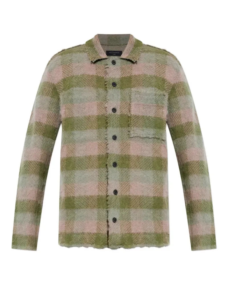 AllSaints Kariertes Hemd mit Fransen - Grün Grün