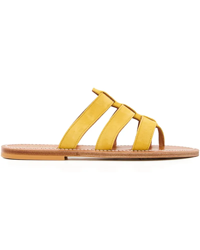 K.Jacques  Flache Sandalen mit drei Bändern - Gelb Gelb