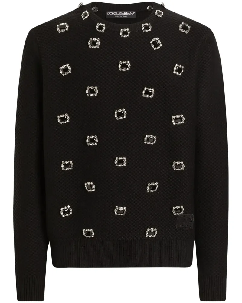Dolce & Gabbana Pullover mit Schmuckknöpfen - Schwarz Schwarz
