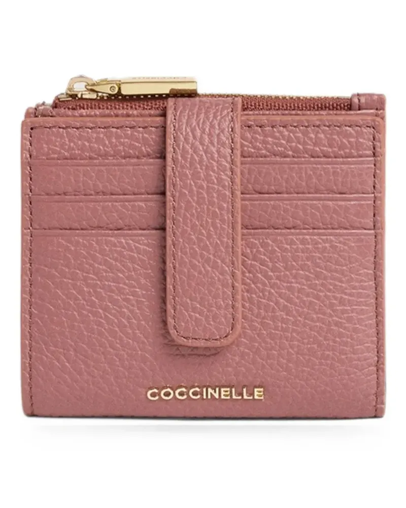 Coccinelle Metallic grained leather wallet - Rosa Rosa