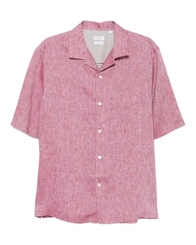 Brunello Cucinelli camp-collar short-sleeve shirt - Rot Rot