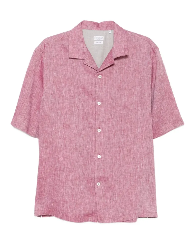 Brunello Cucinelli camp-collar short-sleeve shirt - Rot Rot