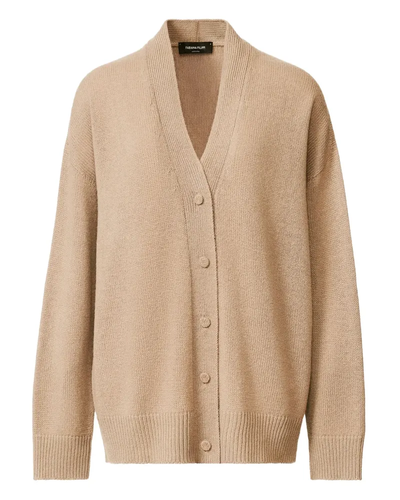 Fabiana Filippi Cardigan mit V-Ausschnitt - Nude Nude