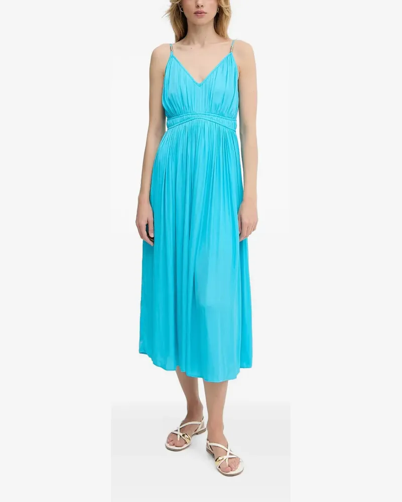 Morgan Midikleid mit V-Ausschnitt - Blau Blau