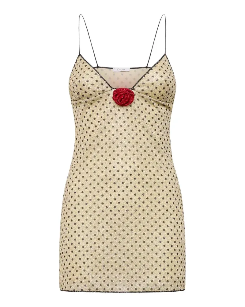 Oséree Lumière Minikleid mit Polka Dots - Nude Nude