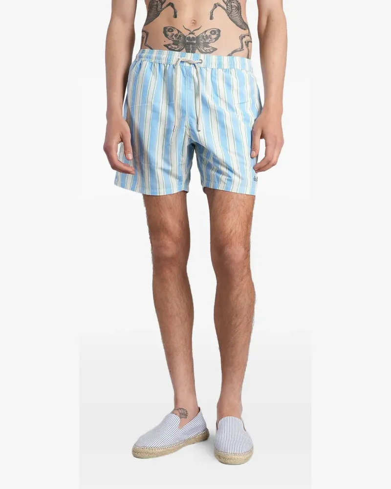 MC2 Saint Barth striped drawstring swim shorts - Blau Blau
