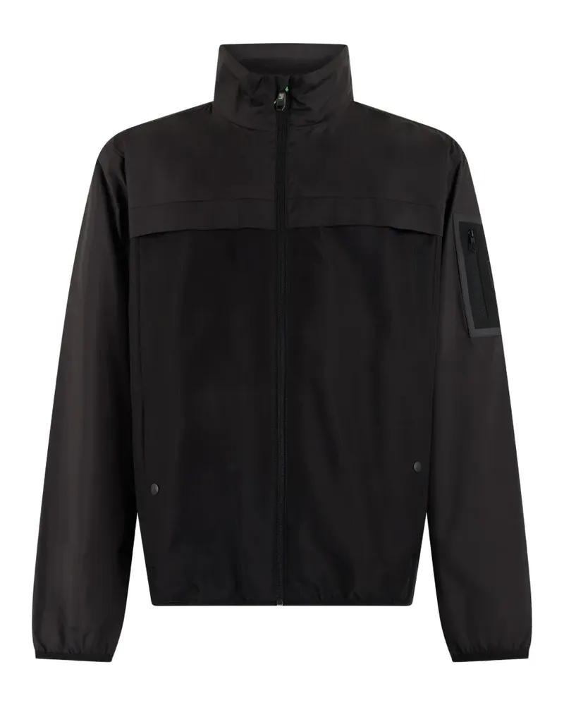 HUGO BOSS panelled zip-up jacket - Schwarz Schwarz