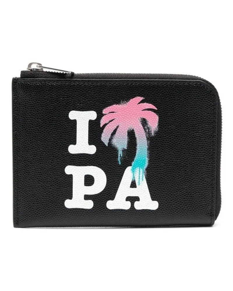 Palm Angels Portemonnaie mit "I Love PA"-Print - Schwarz Schwarz