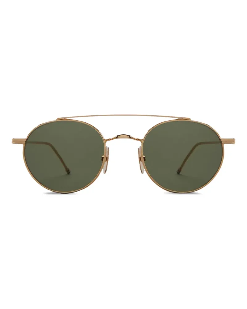 Thom Browne Sonnenbrille mit rundem Gestell - Gold Gold