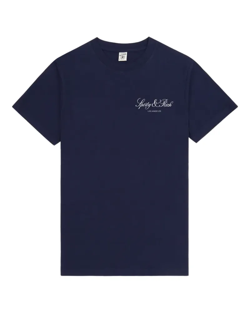 SPORTY & RICH T-Shirt mit Logo - Blau Blau