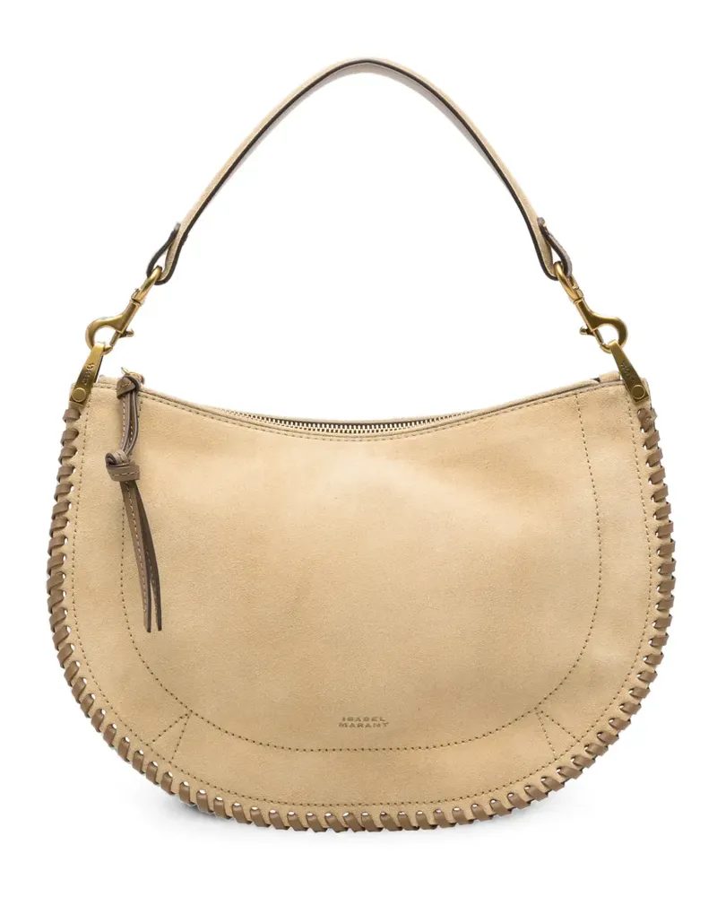Isabel Marant whipstitch-trim suede shoulder bag - Nude Nude