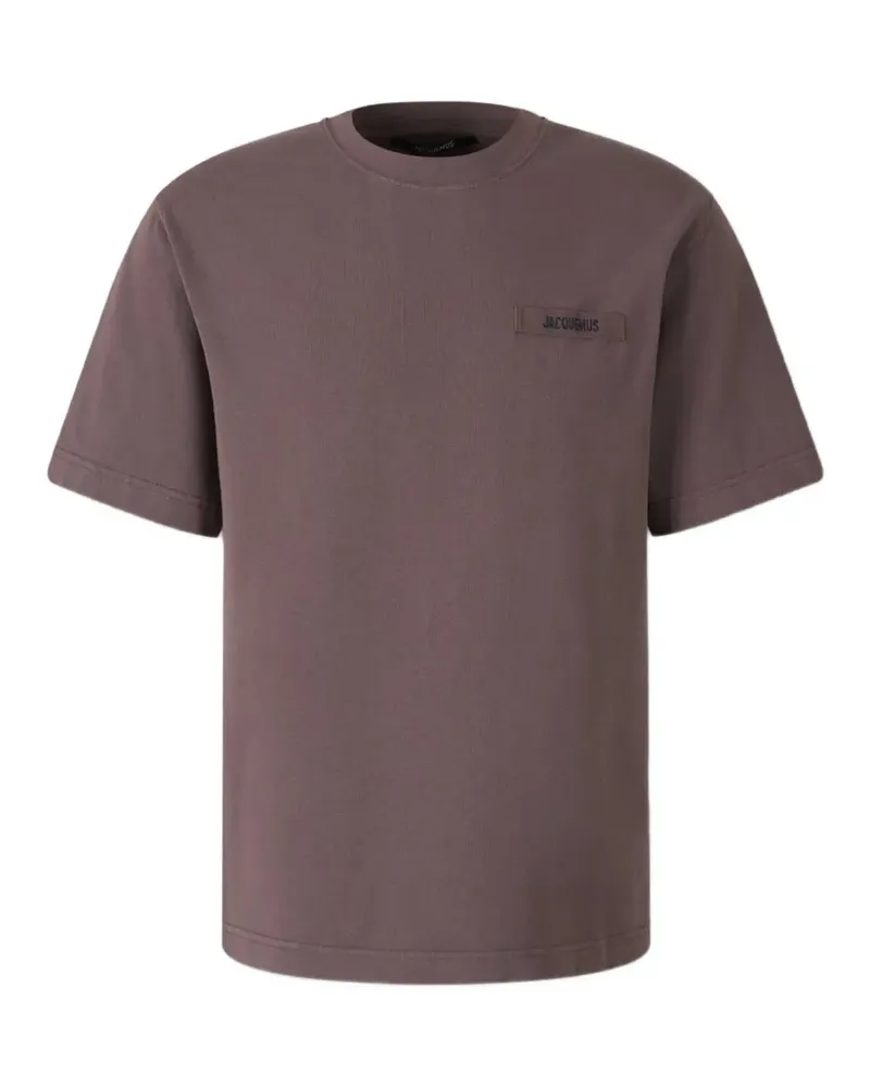 Jacquemus T-Shirt mit Logo-Patch - Braun Braun
