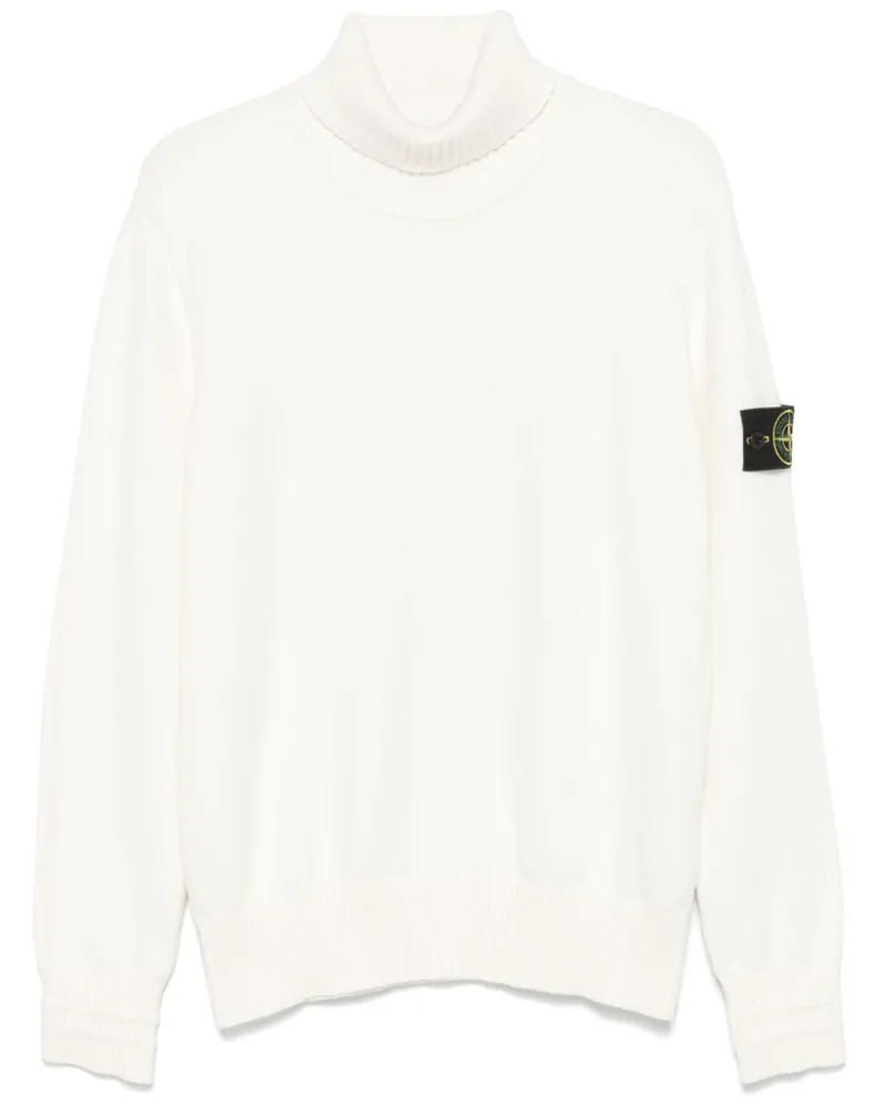 Stone Island Pullover mit Kompass-Patch - Weiß Weiß