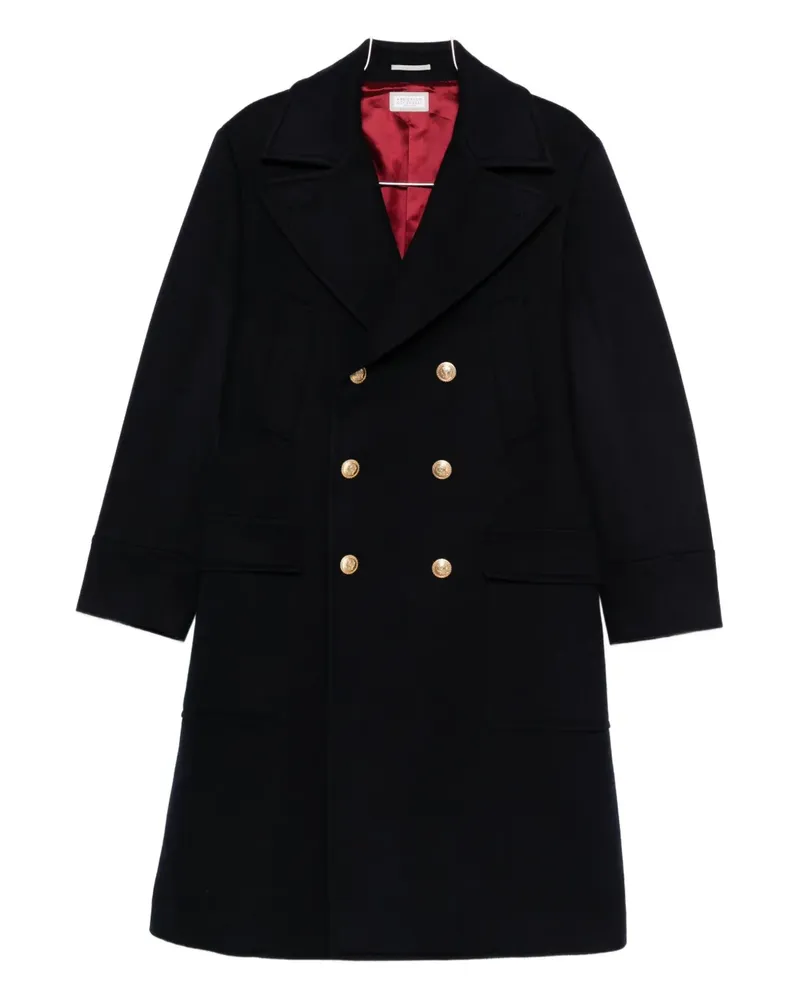 Brunello Cucinelli Doppelreihiger Mantel - Blau Blau