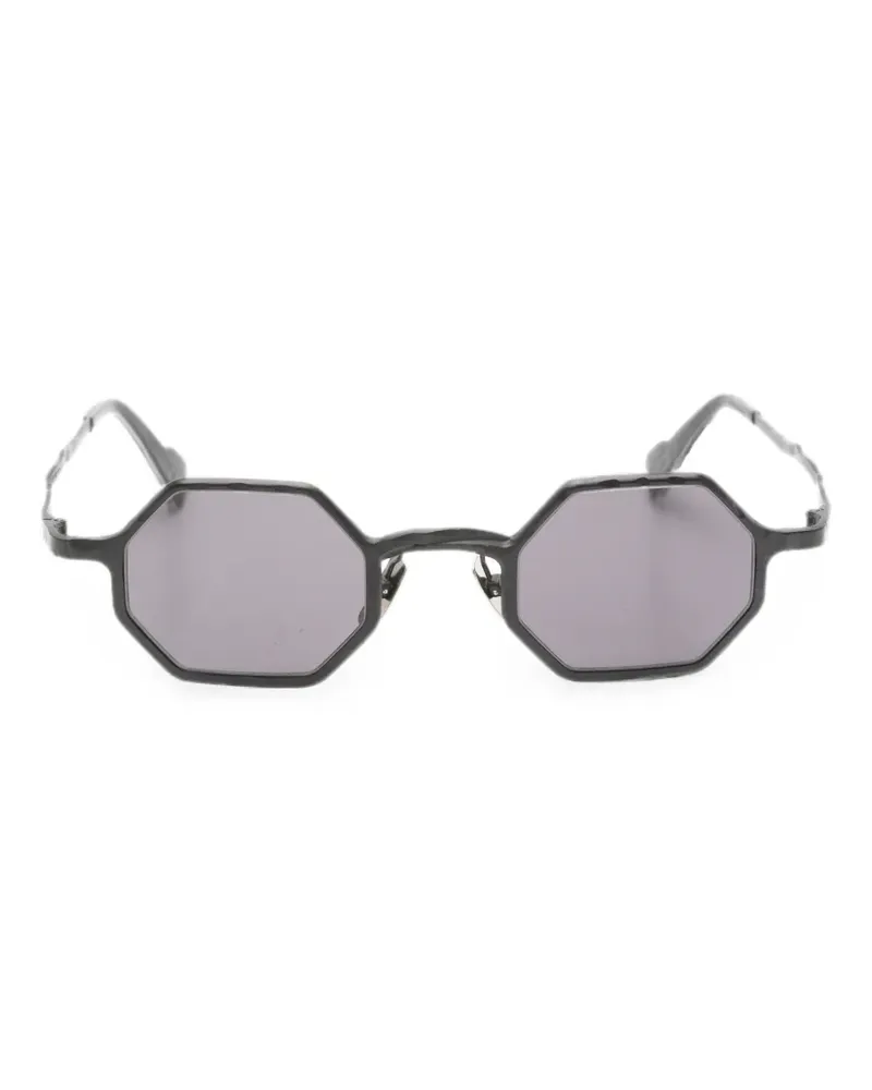 KUBORAUM Z19 Sonnenbrille mit geometrischem Gestell - Schwarz Schwarz