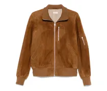 Wildlederjacke mit Lochmuster - Braun