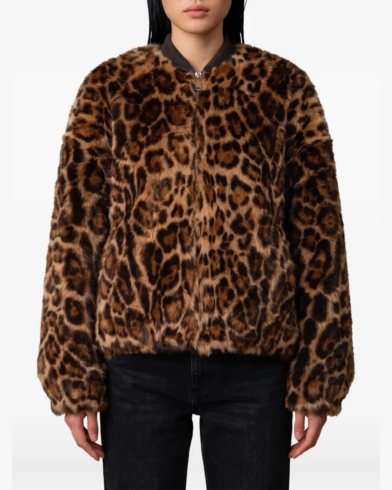 Arma Wendbare Jacke mit Animal-Print - Braun Braun