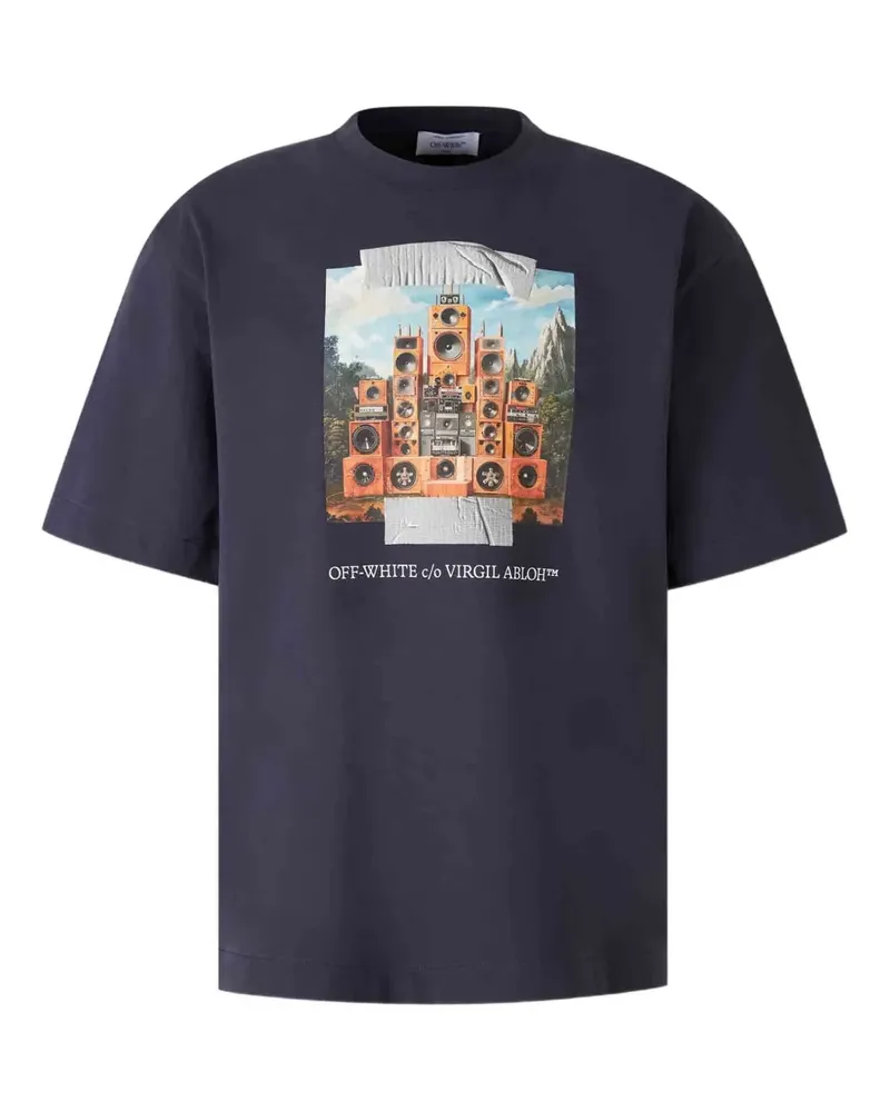 OFF-WHITE T-Shirt mit grafischem Print - Blau Blau