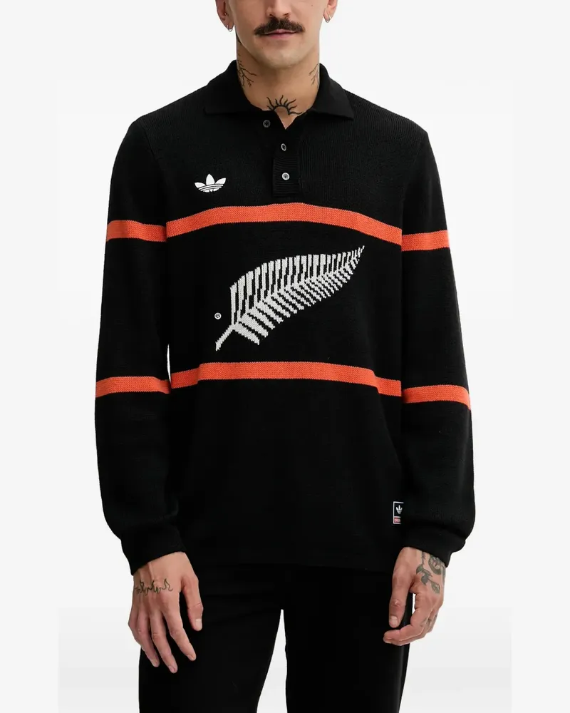 adidas graphic polo sweater - Schwarz Schwarz
