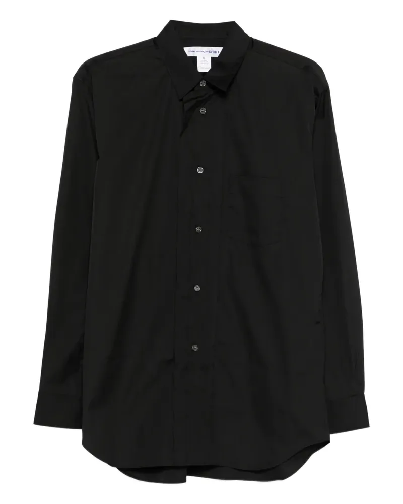Comme des Garçons Langärmeliges Hemd mit Brusttasche - Schwarz Schwarz