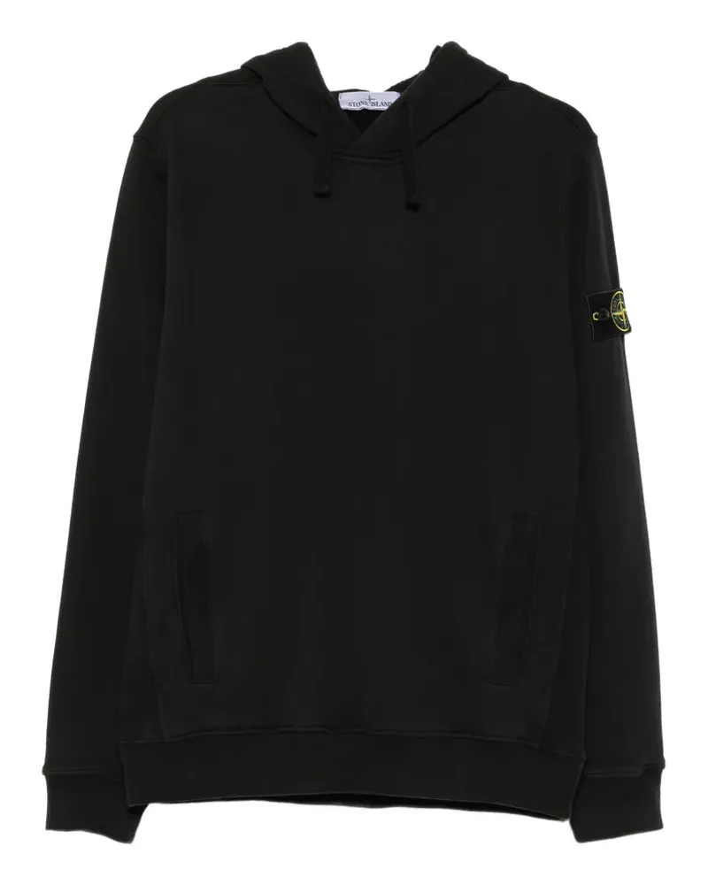 Stone Island Hoodie mit Logo-Patch - Schwarz Schwarz