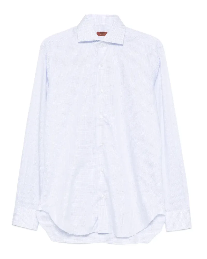 BARBA grid-pattern shirt - Weiß Weiß