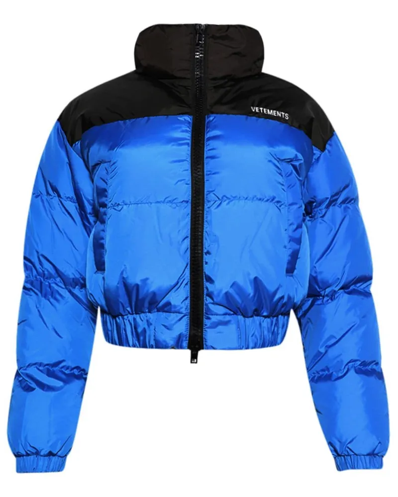 VETEMENTS Gefütterte Jacke mit Logo-Print - Blau Blau