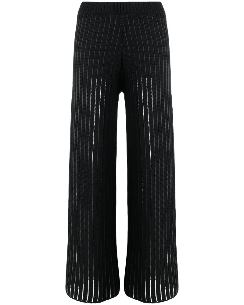 Fabiana Filippi Gerippte Strickhose - Schwarz Schwarz