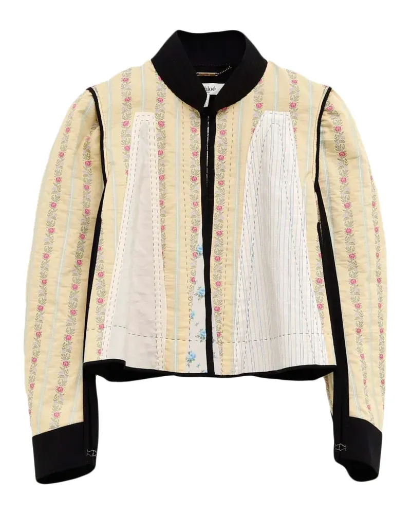 Chloé floral-print quilted jacket - Nude Nude