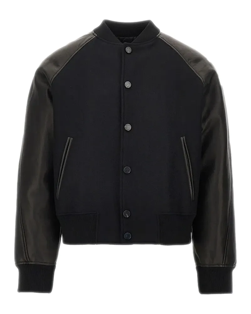 Givenchy leather-panelled wool bomber jacket - Schwarz Schwarz