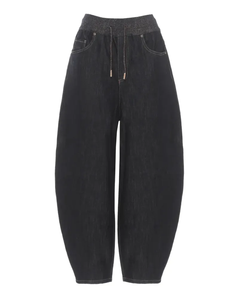 PANICALE Cashmere drawstring gathered jeans - Blau Blau