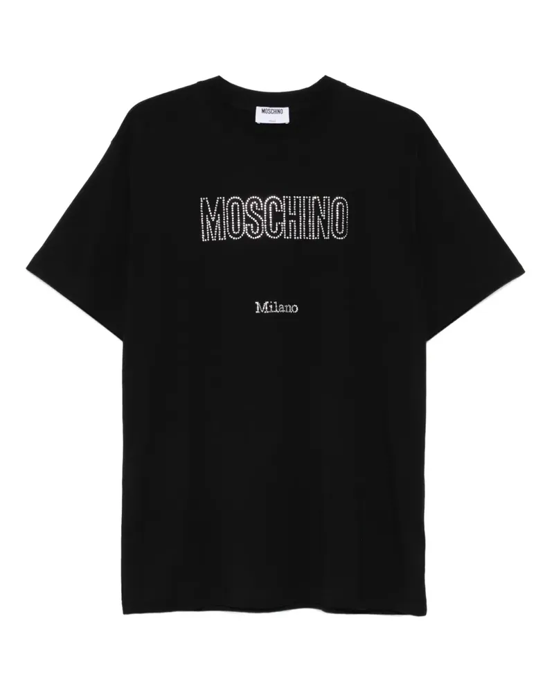 Moschino T-Shirt mit Logo-Verzierung - Schwarz Schwarz