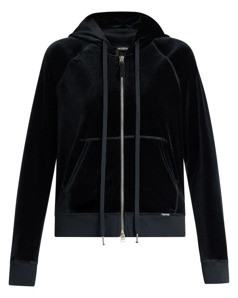 Tom Ford Hoodie aus Velours - Schwarz Schwarz