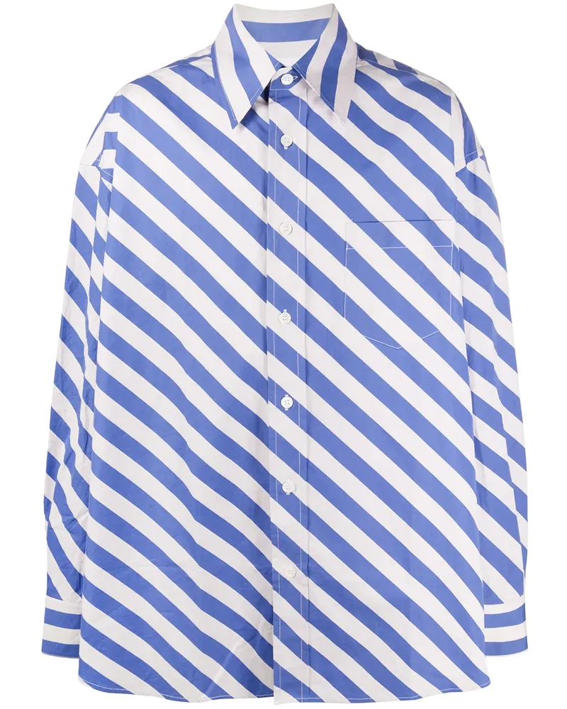 Marni Gestreiftes Oversized-Hemd - Blau Blau