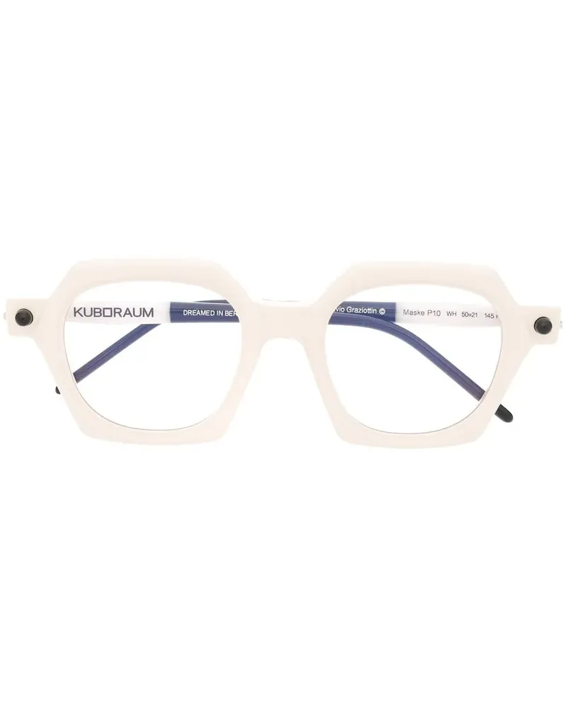 KUBORAUM Brille mit eckigem Gestell - Weiß Weiß