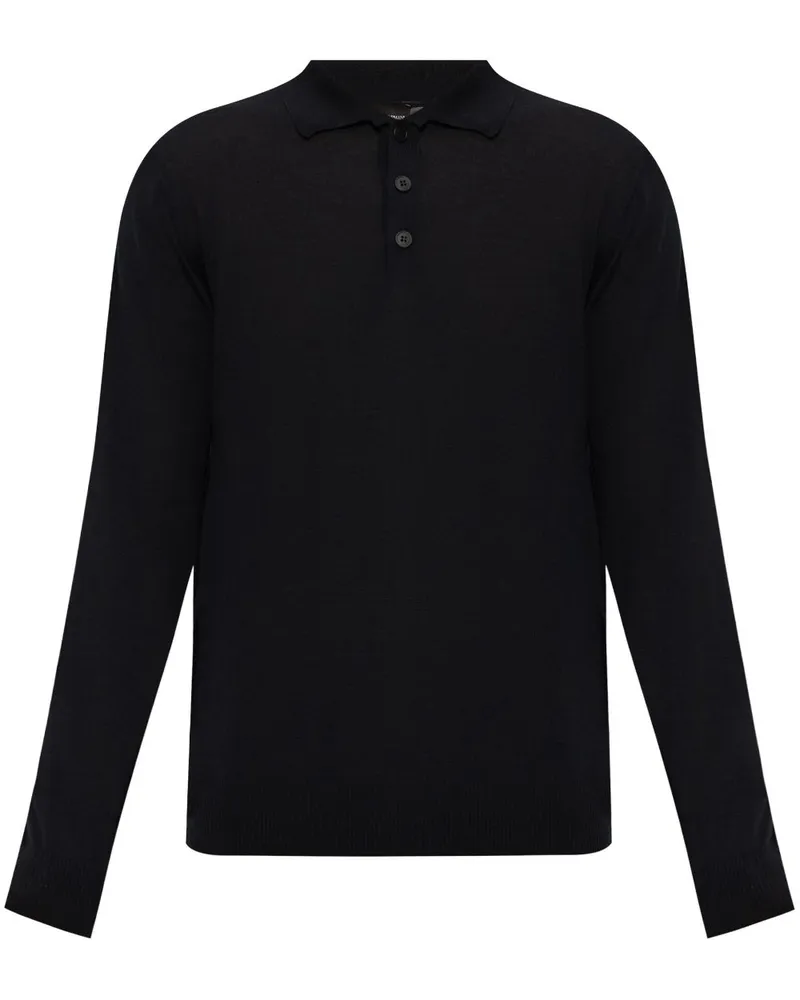 Emporio Armani Langärmeliges Poloshirt - Blau Blau