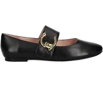 Ballerinas aus Leder - Schwarz