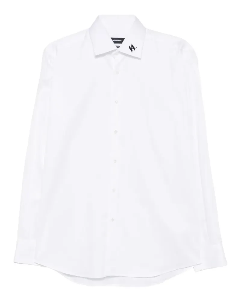 Karl Lagerfeld logo-embroidered long-sleeve shirt - Weiß Weiß