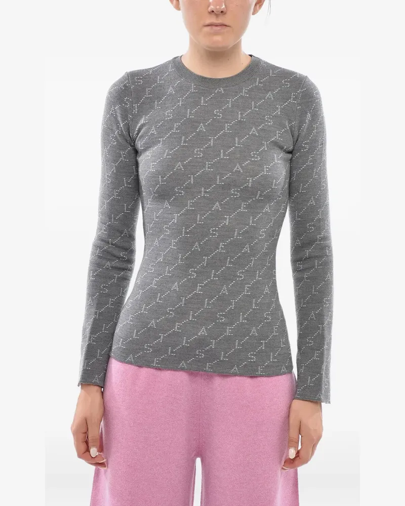 Stella McCartney logo-intarsia sweater - Grau Grau