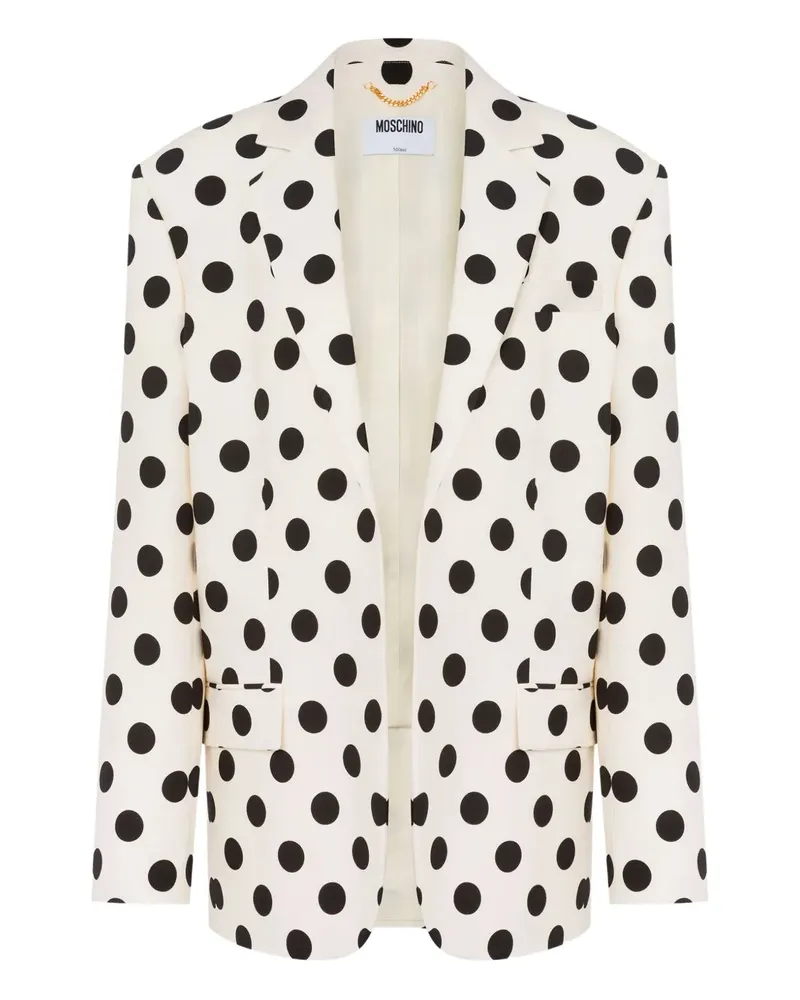 Moschino Wollblazer mit Polka Dots - Weiß Weiß