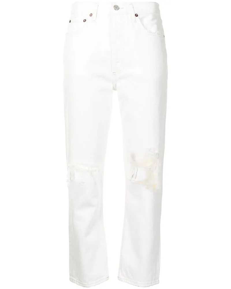 AGOLDE Gerade Cropped-Jeans - Weiß Weiß
