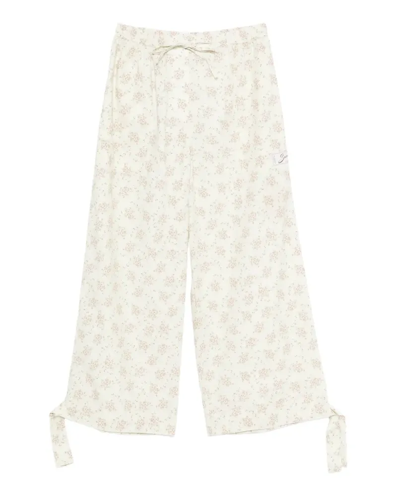Sandro Davi Hose mit Blumen-Print - Grün Grün