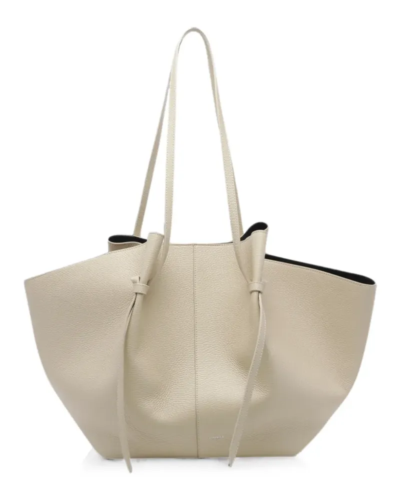 YUZEFI large Mochi pebble-grain leather tote bag - Nude Nude