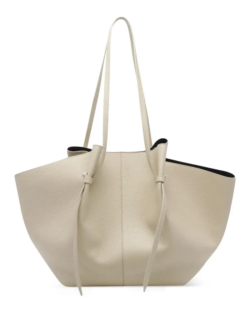 YUZEFI large Mochi pebble-grain leather tote bag - Nude Nude
