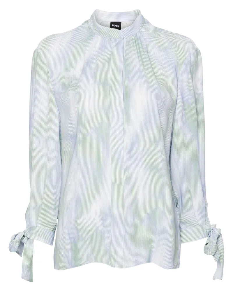 HUGO BOSS Bluse mit abstrakten Streifen - Blau Blau