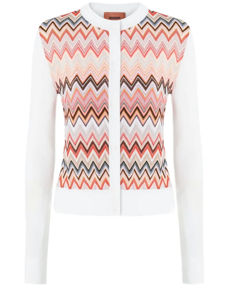 Missoni Cardigan mit Zickzack-Einsatz - Weiß Weiß