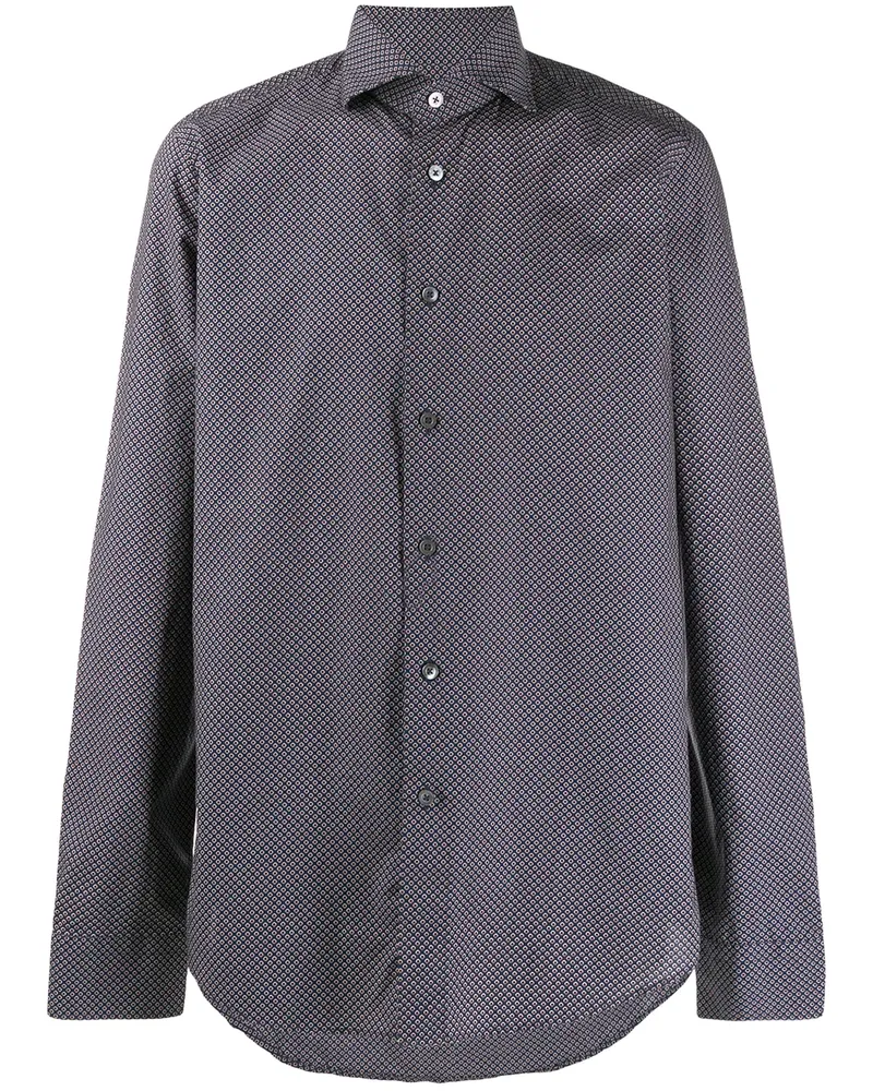 Dell'oglio Hemd mit grafischem Print - Blau Blau