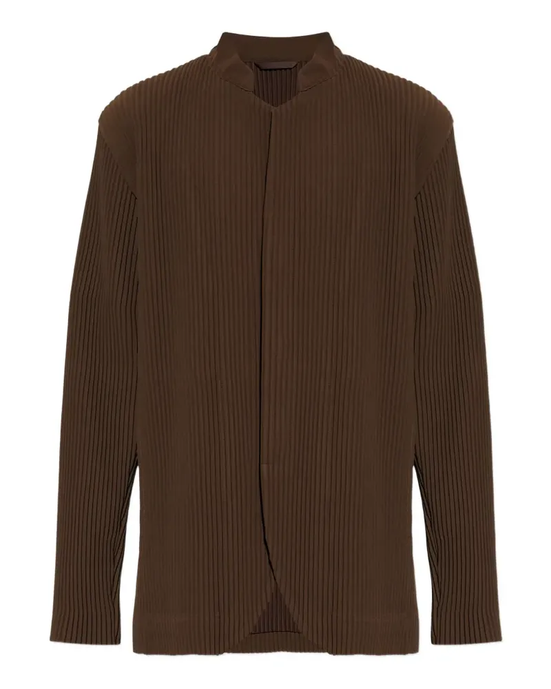 Issey Miyake button plissé jacket - Braun Braun